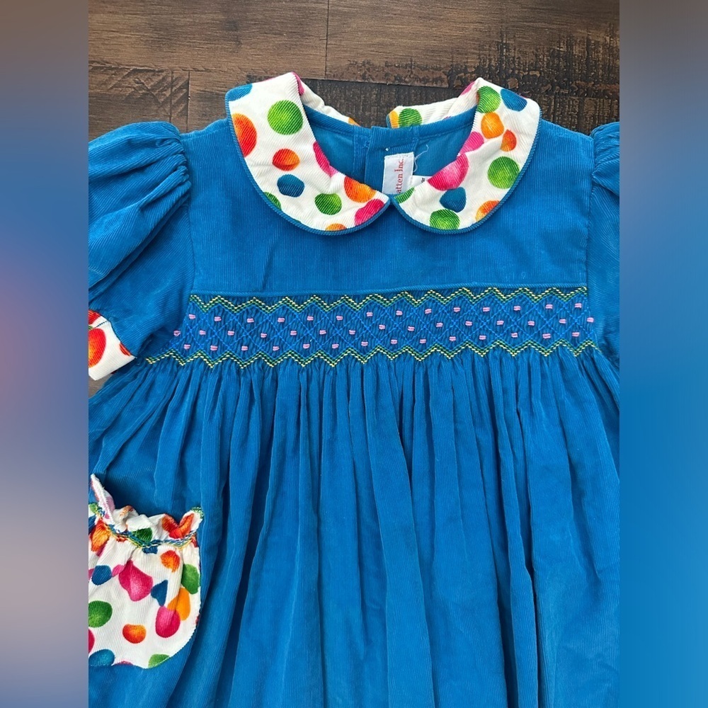 Vintage House Of Hatten Inc. Smocked Corduroy Dress EUC Size‎ 4T - Picture 2 of 7